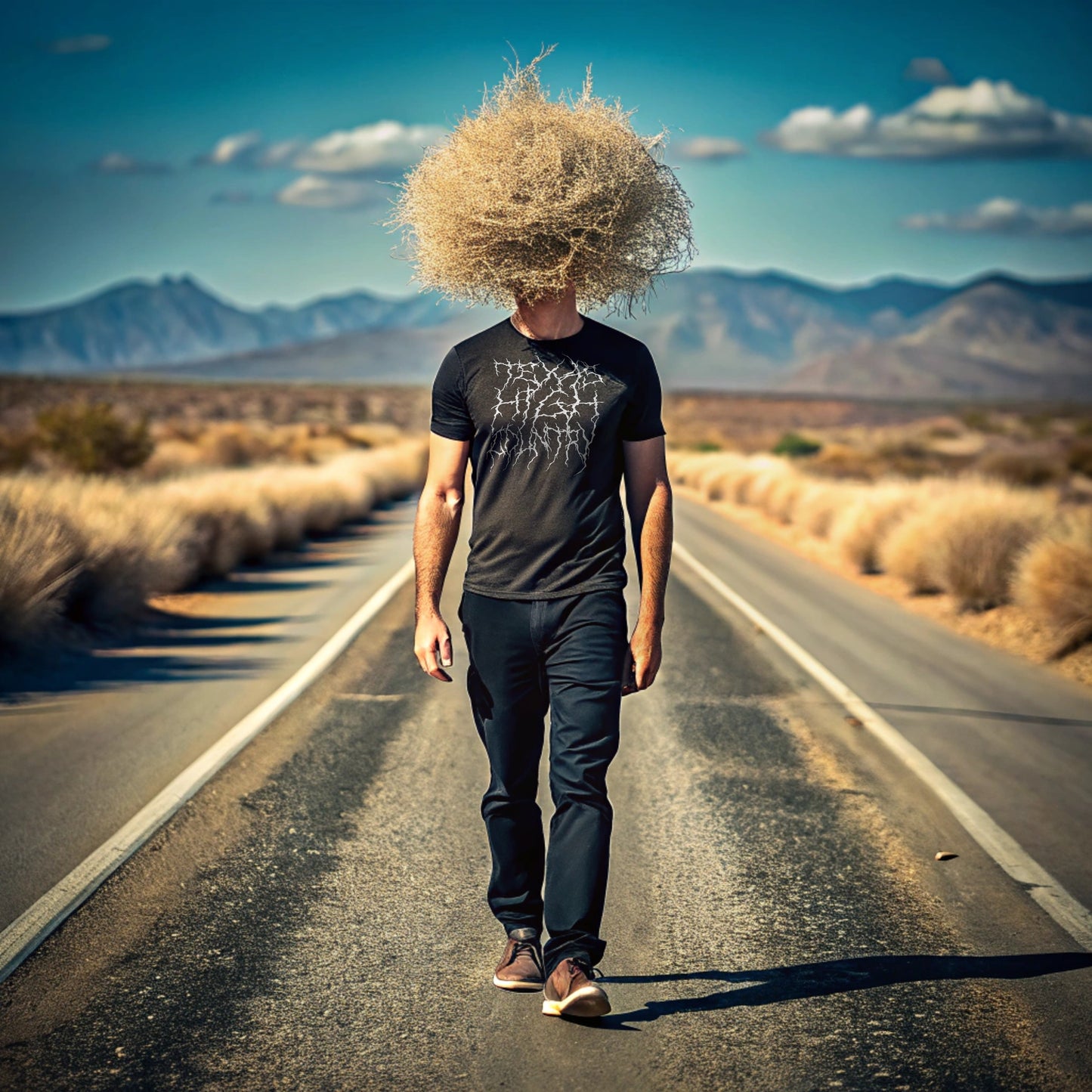 Black Metal Stacked Logo Shirt